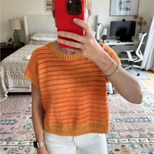 Hand knit wool, linen, and alpaca tee